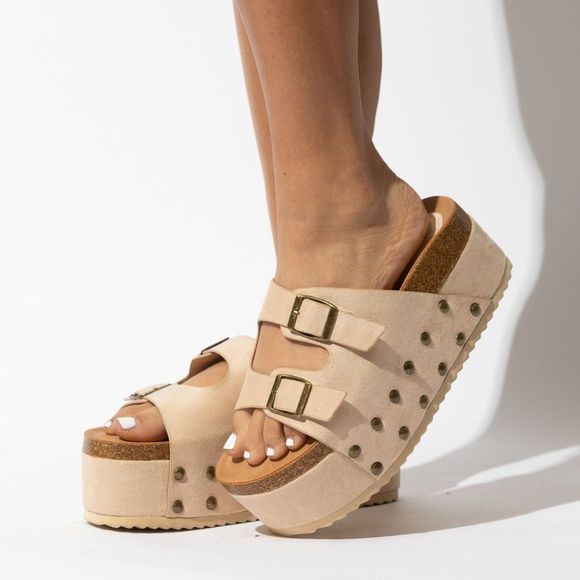 NUDE PLATFORM CLOG SANDAL BIRKEN SANDAL - NON-BRANDED - Picture 2 of 7